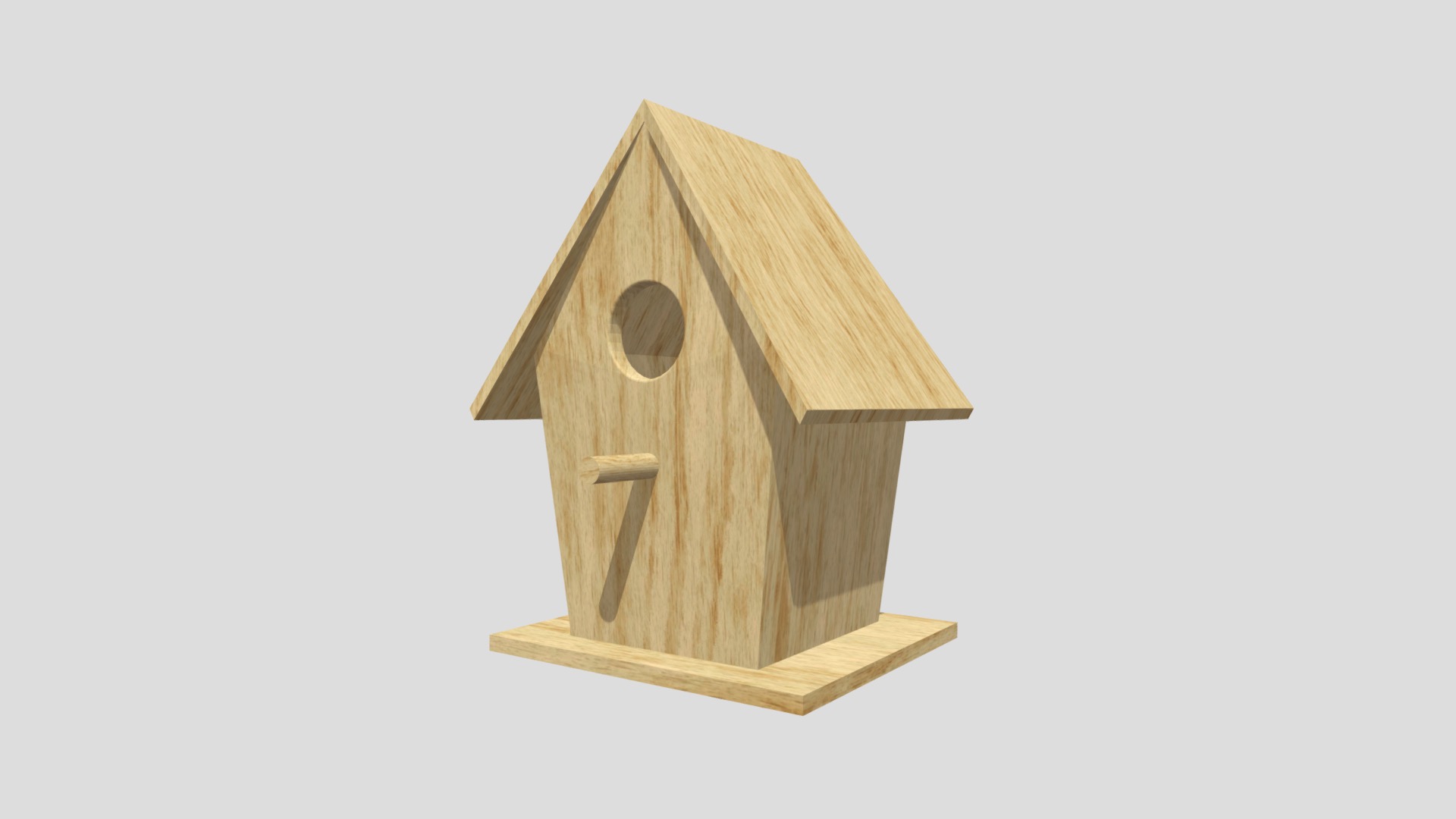 3D model Bird House - This is a 3D model of the Bird House. The 3D model is about a wooden birdhouse with a hole in the middle.