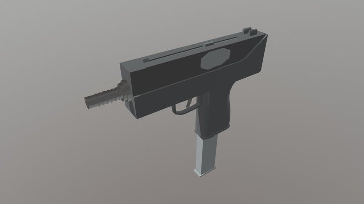 Low Poly Mac-10 3D Model