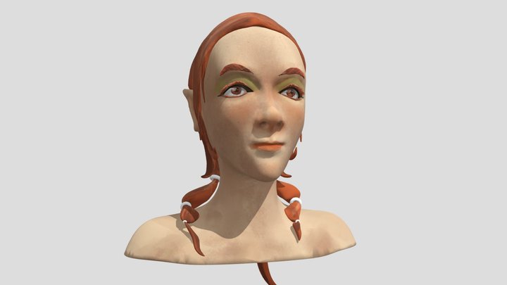 Girl Elf head 3D Model