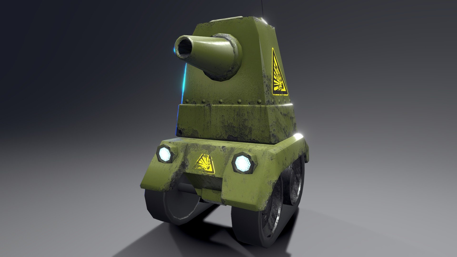 Cartoony Tank with Realistic Textures