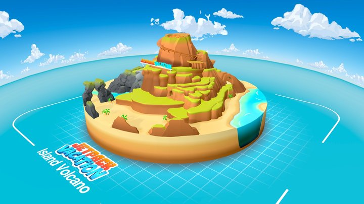 Island Volcano - Jetpack Vacation 3D Model