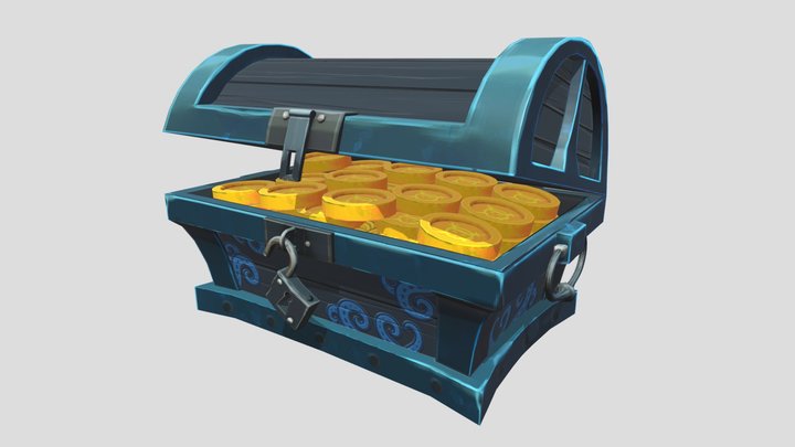Treasure Chest Full of Gold 3D Model