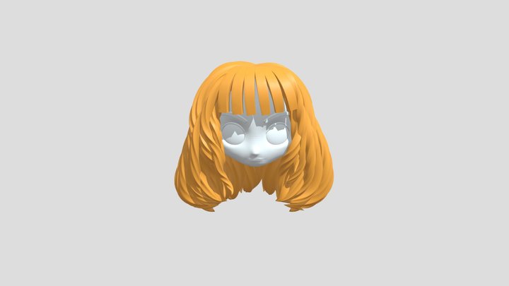 Anime hairs base mesh 3D Model