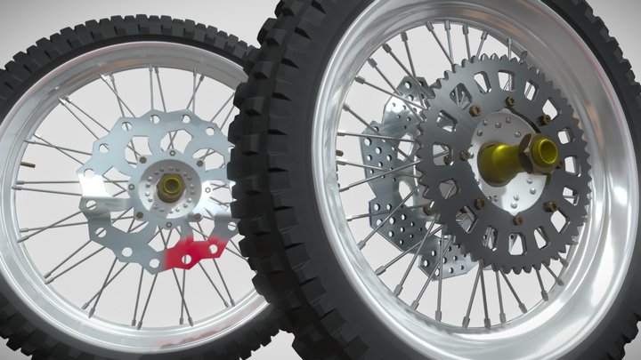 Motorcyle Wheels - Front And Rear 3D Model