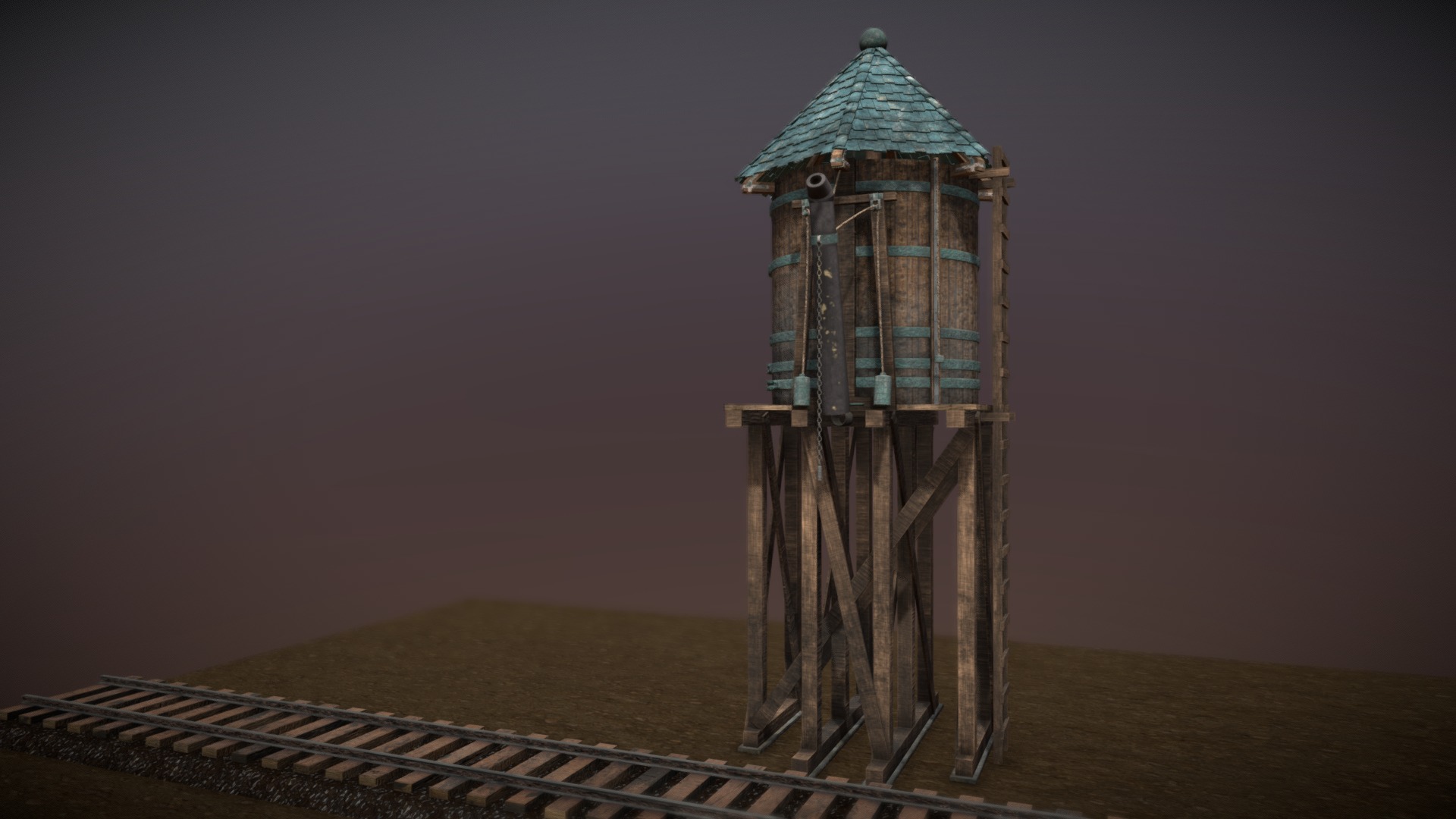 3D model Water Tank - This is a 3D model of the Water Tank. The 3D model is about a water tower on a roof.