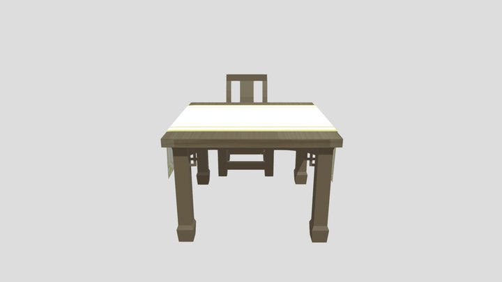 Table And Chair 3D Model