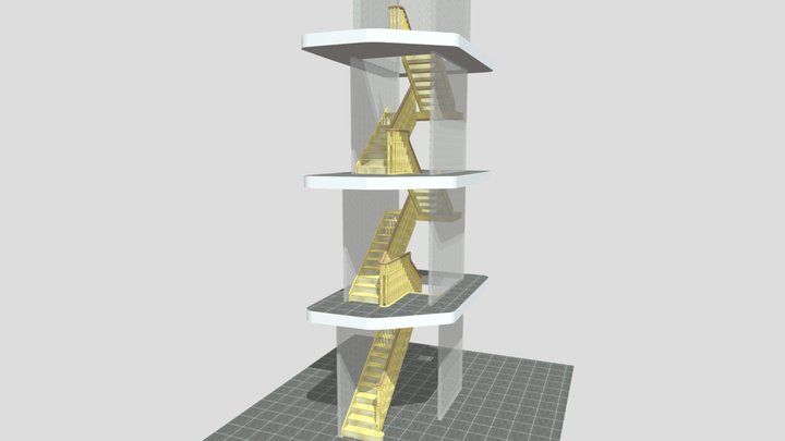 Continues handrails 3D Model