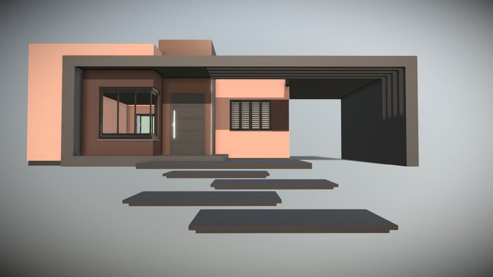 3d Contemporâneo Com Garagem 3D Model