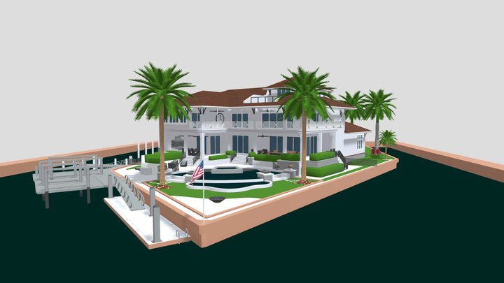 Dolphin Point Marco Island FL -  No_ Texture 3D Model
