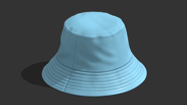 Bucket Hat Low Poly Realistic 3D Model