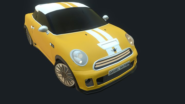 Mini Cooper Yellow 3D Model