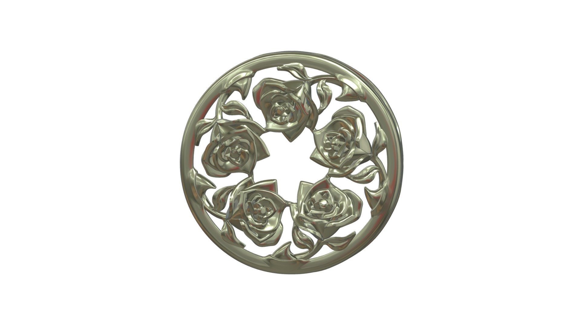 Pendant with roses - 3D model by Nikolay_Zimin (@nikolazima22) [c9d9429 ...
