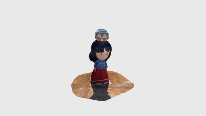 Mujer Seri cargando cesta 3D Model
