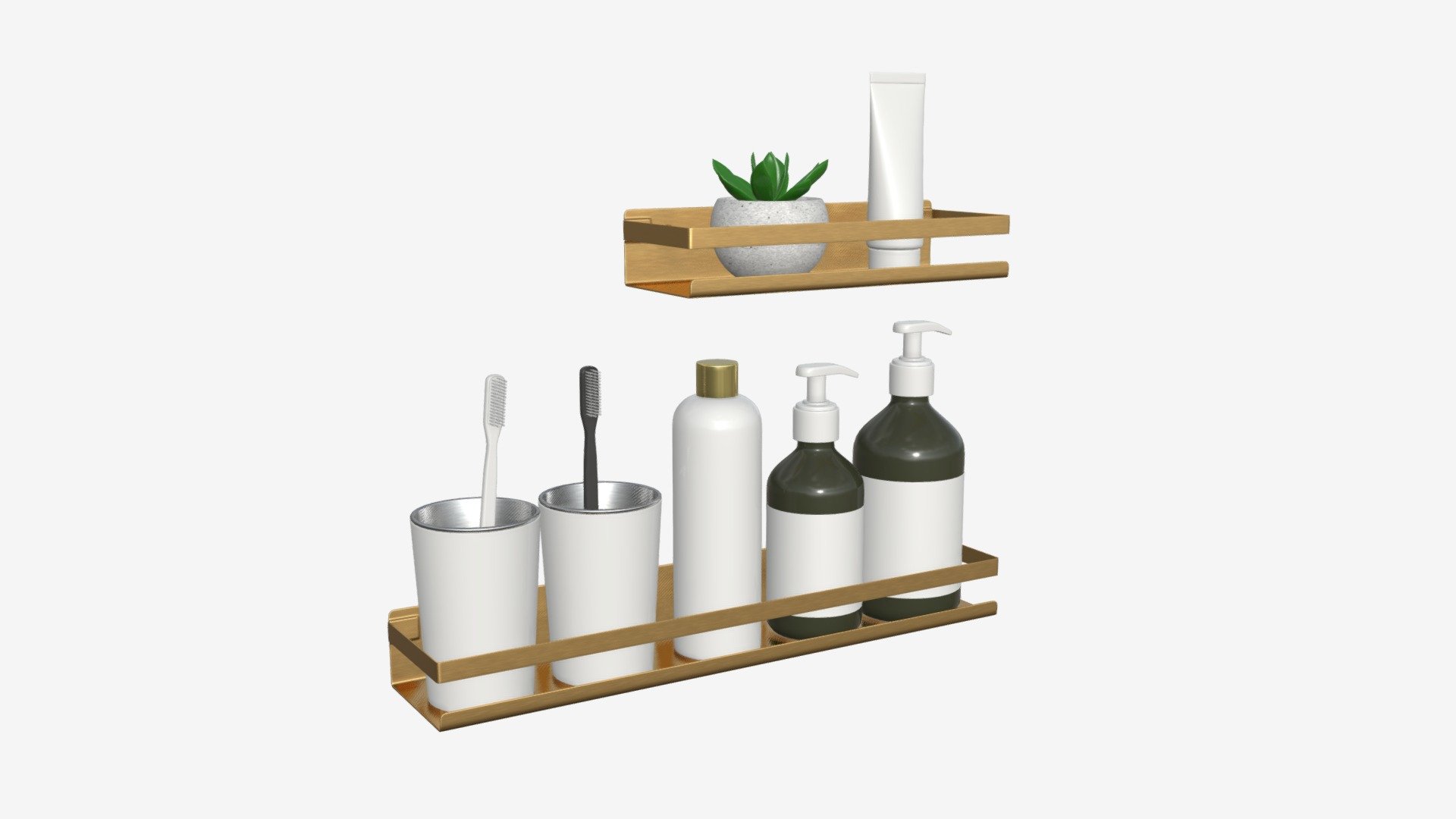 Bathroom Corner Shelves 01 Buy Royalty Free 3D model by HQ3DMOD