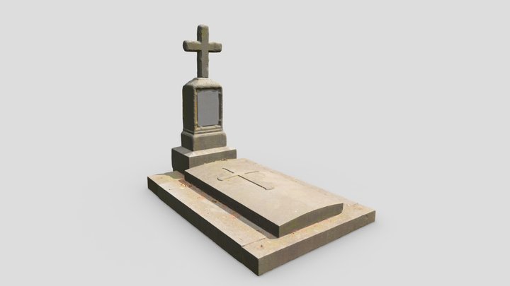 Grave Cross, 4K PBR textures 3D Model