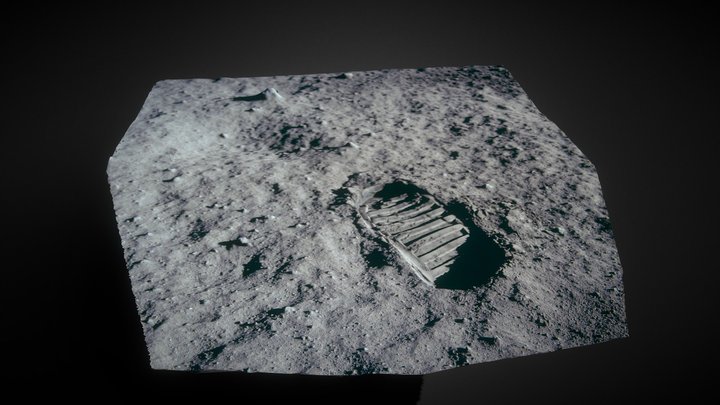 Buzz Aldrin Apollo 11 Foot Print 3D Model