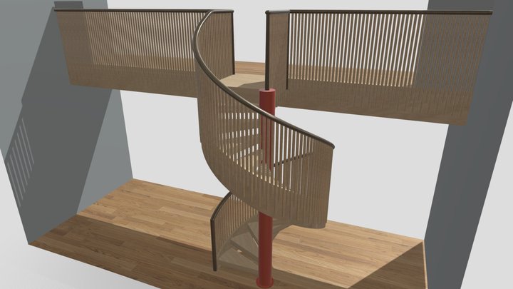 Lotus-Spiral-Rail-Balusters-Wall 3D Model
