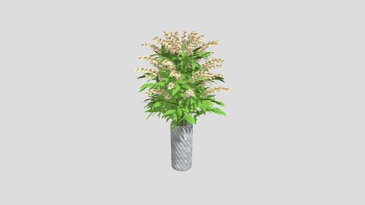 Cream Blossom Floral Arrangement – Gratis 3D-model STL