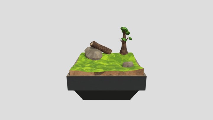Low Poly Home Tile 3D Model