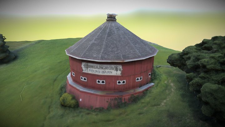 Fountain Grove Red Round Barn 3D Model