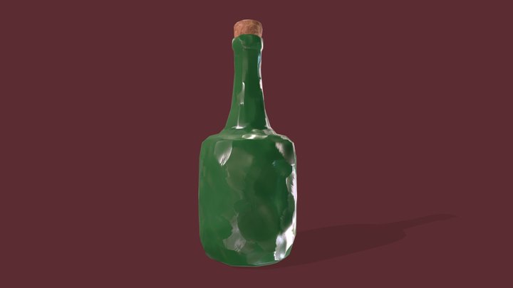 Low Poly Bottle – Modello 3D gratuito STL