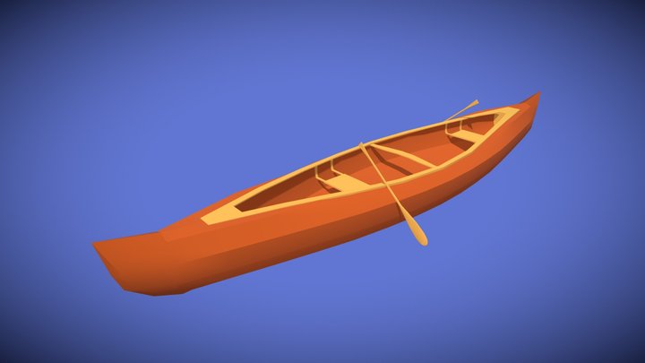 Low Poly Canoe – Stylized Game Asset 3D Model