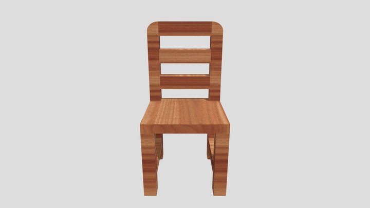 Stylized Wooden Chair  Low Poly – Modello 3D gratuito STL