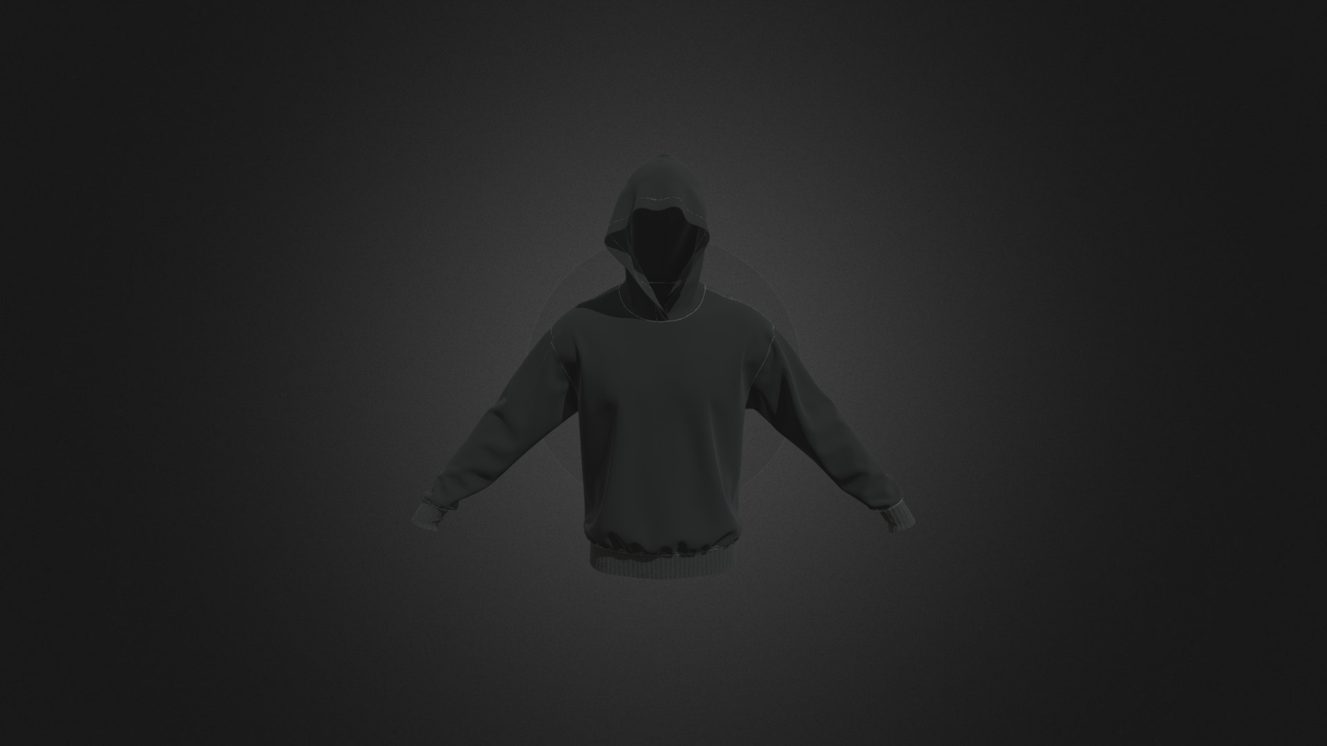 3D model Men’s Hood (Black) - This is a 3D model of the Men's Hood (Black). The 3D model is about a person in a garment.