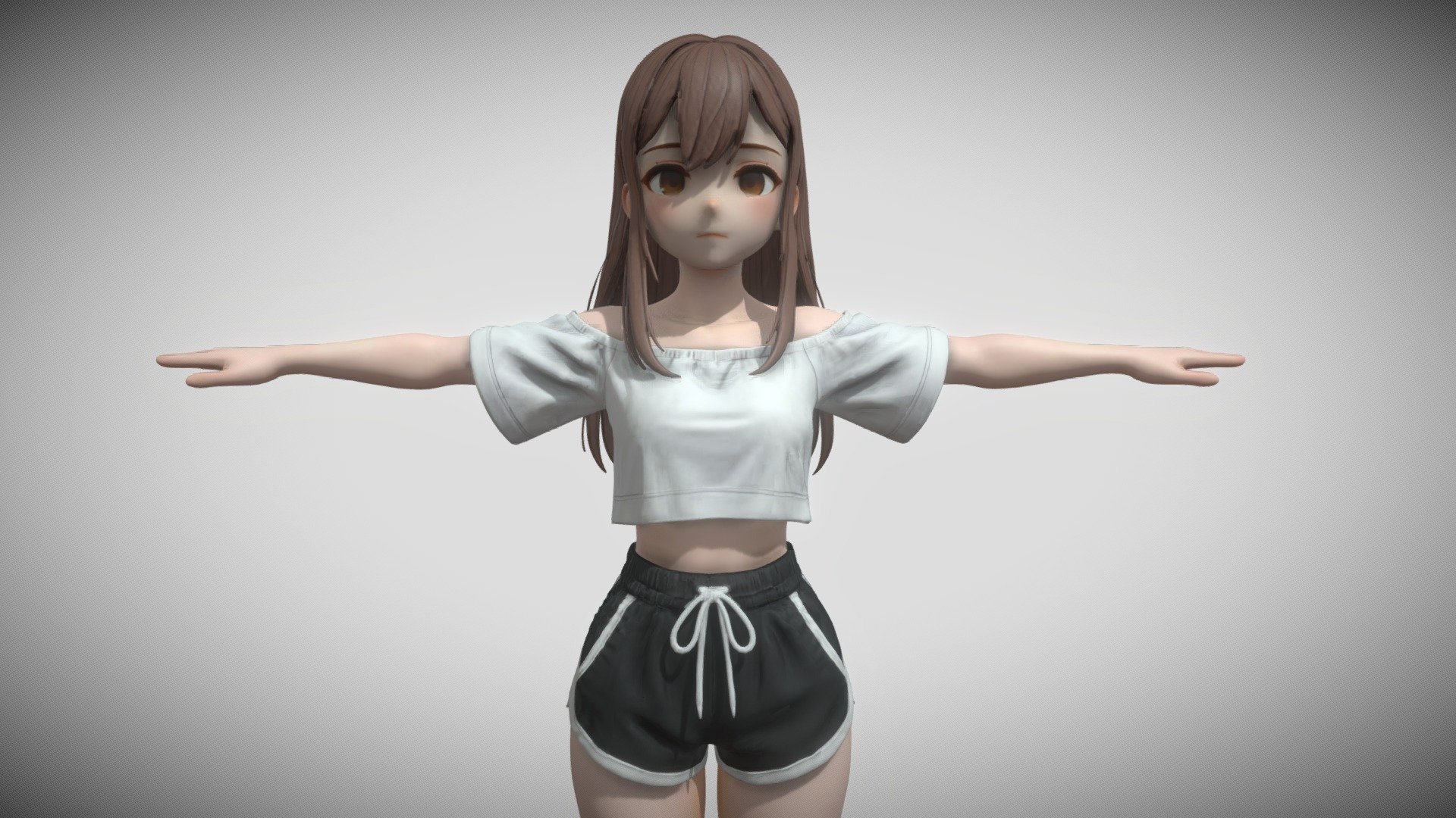 Anime Girl Casual Outfit | Stylized 3D Character - Download Free 3D ...