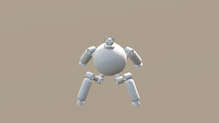 hamster in mech test no texture 3D Model