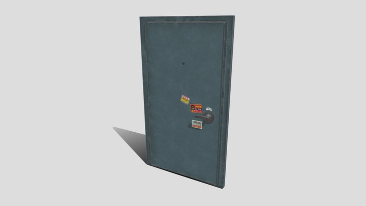 old korean metal door 3D Model