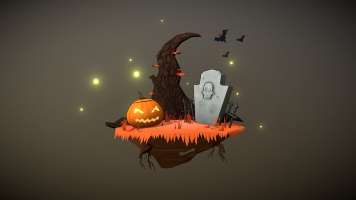 Halloween Scene 3D Model