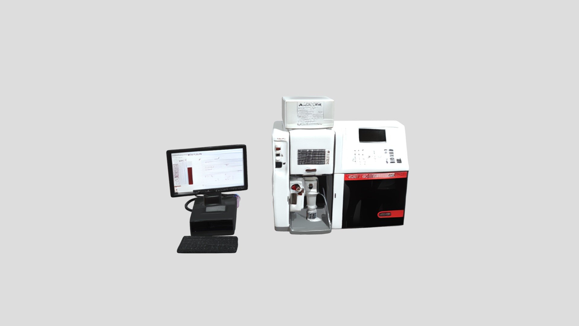 Laboratory spectrometer and computer workstatio - 3D model by ...