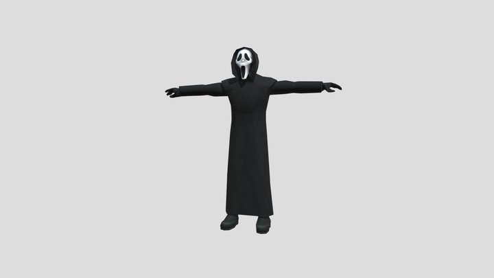 Ghost Face Animated Low Poly 3D Model