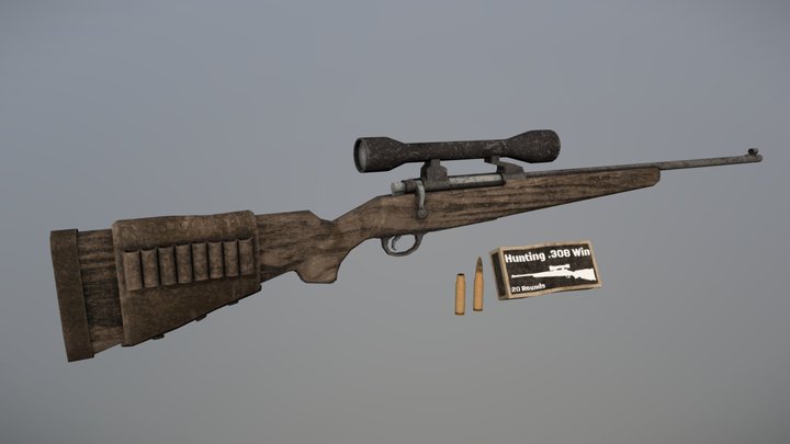 Hunting Rifle - Winchester Model 70 / Stylized 3D Model