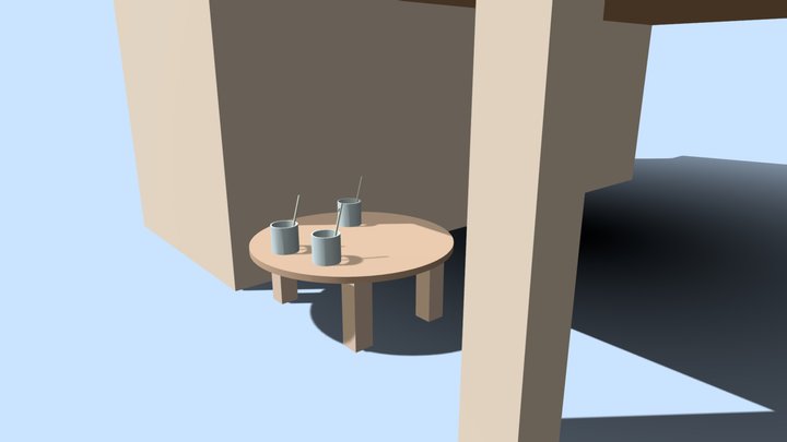 Esempio di Portico con Tavoli in Tinkercad 3D Model