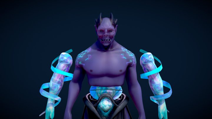 Handpainted Demon Boss 3D Model