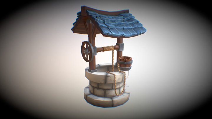 Stylized handpainted well 3D Model