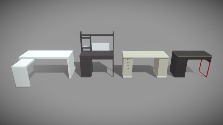 IKEA Desks set 2 3D Model