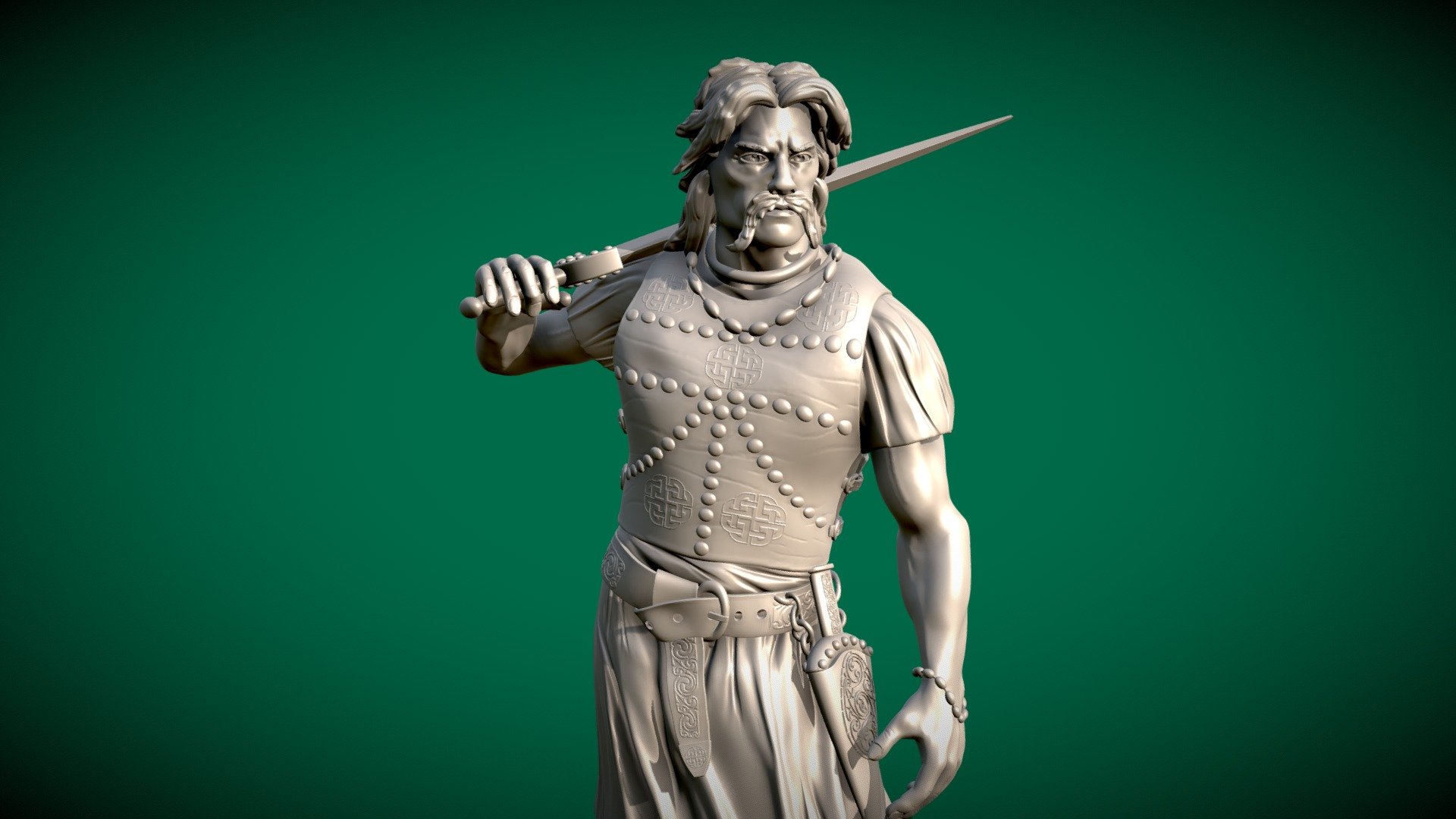 Celtic Chieftain - 3d printable - Download Free 3D model by Andy woodhead (@Andywoodhead ...