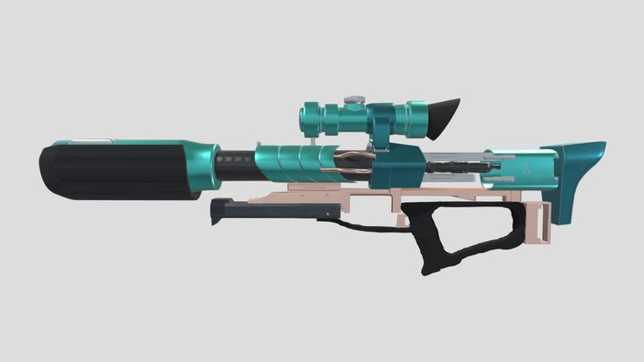 Turquoise Rifle 3D Model