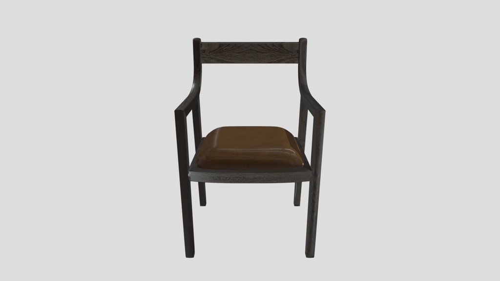 Danish Slope Leather Dining Armchair