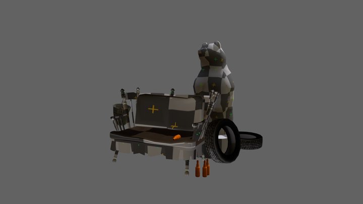 Forest loner_Unwrap 2 More detailed props 3D Model
