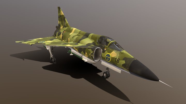 Saab 37 Viggen – Modello 3D gratuito STL
