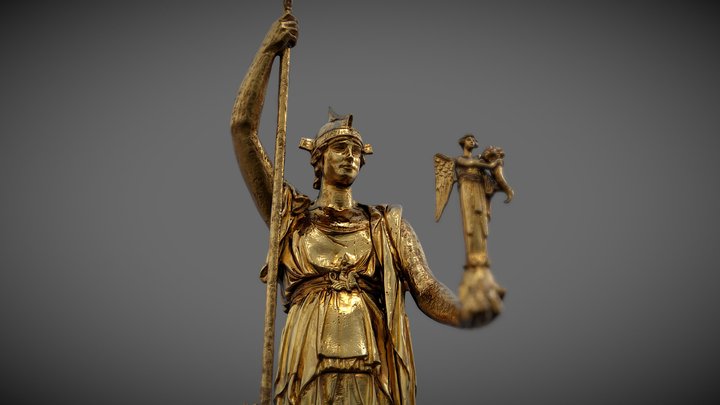 Athena Gold statue from Porte Dorée (1931) 3D Model