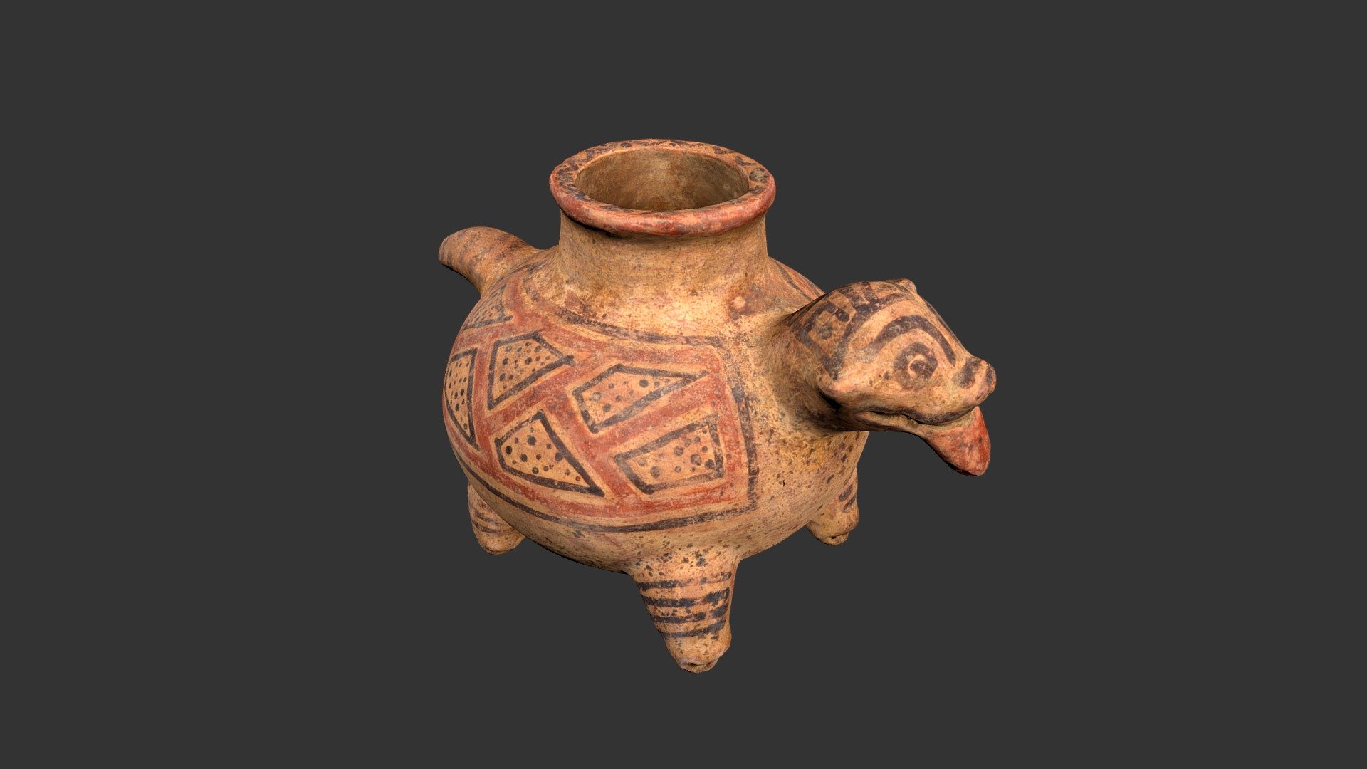Dog Effigy Tetrapodal Pot (2535p16)