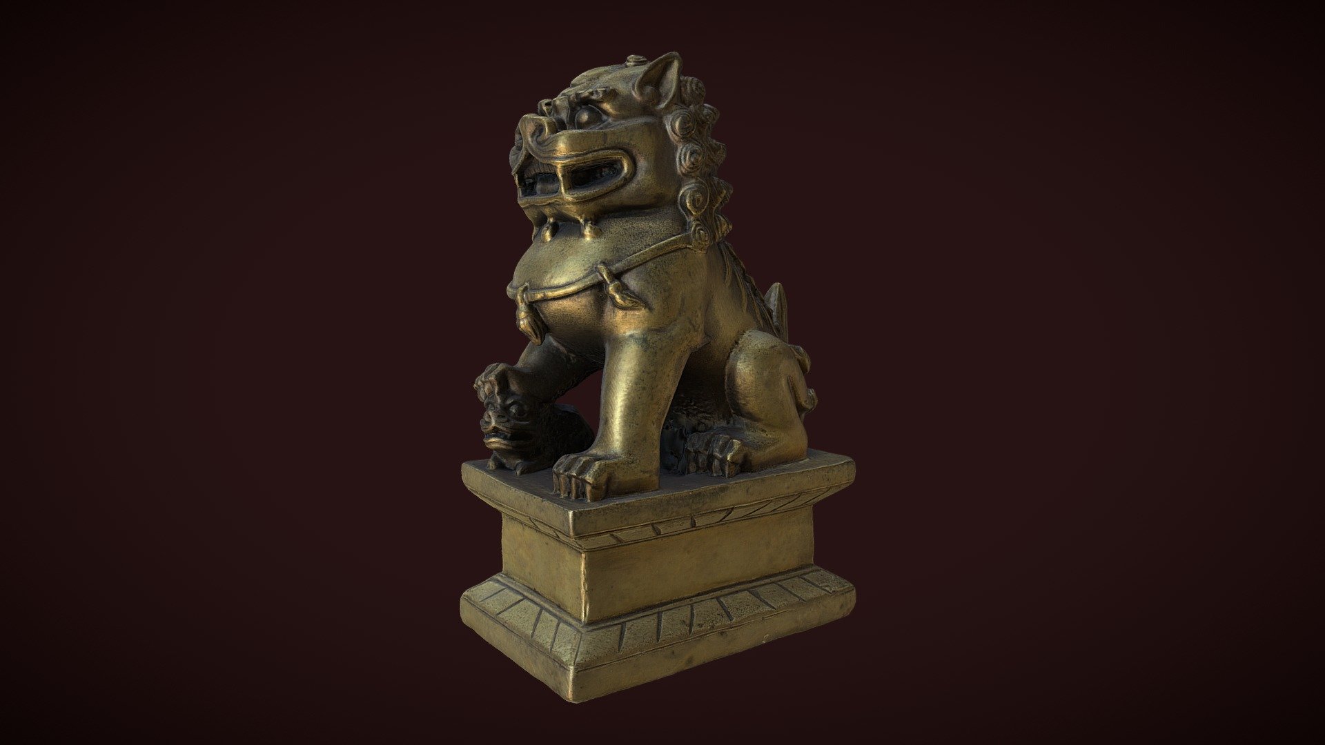 Statuette de lion chinois - 3D model by flokr [c9fb121] - Sketchfab