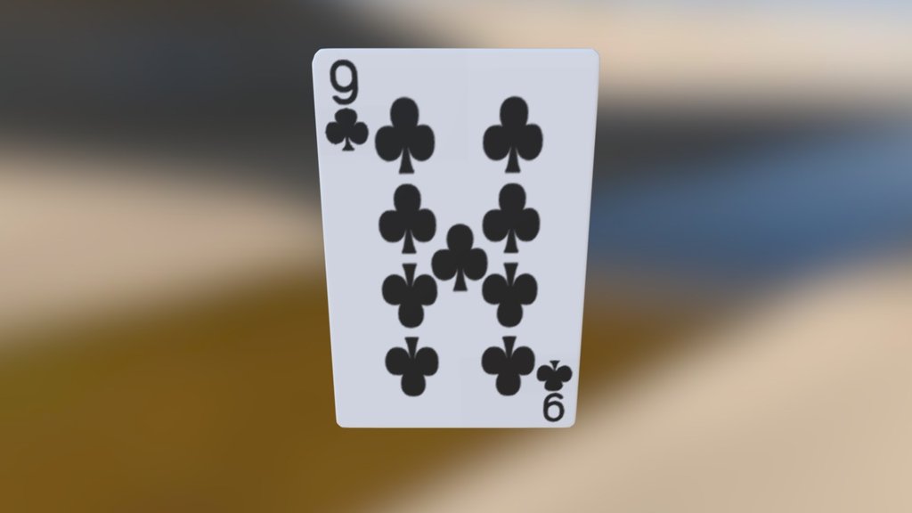 9 Of Clubs Playing Card Download Free 3d Model By Mas198462 [c9fd364] Sketchfab
