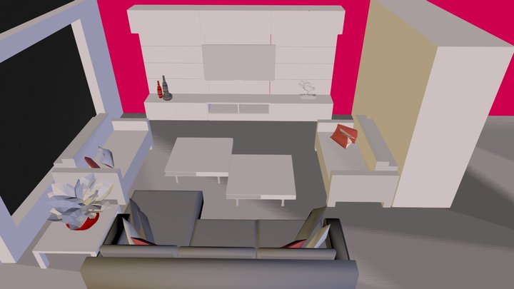 Le Corbusierlijn Sketchup woonkamer.dae 3D Model