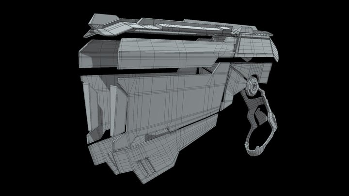 Sci Fi Weapon Armor  - Edge Loops - Isolated 3D Model